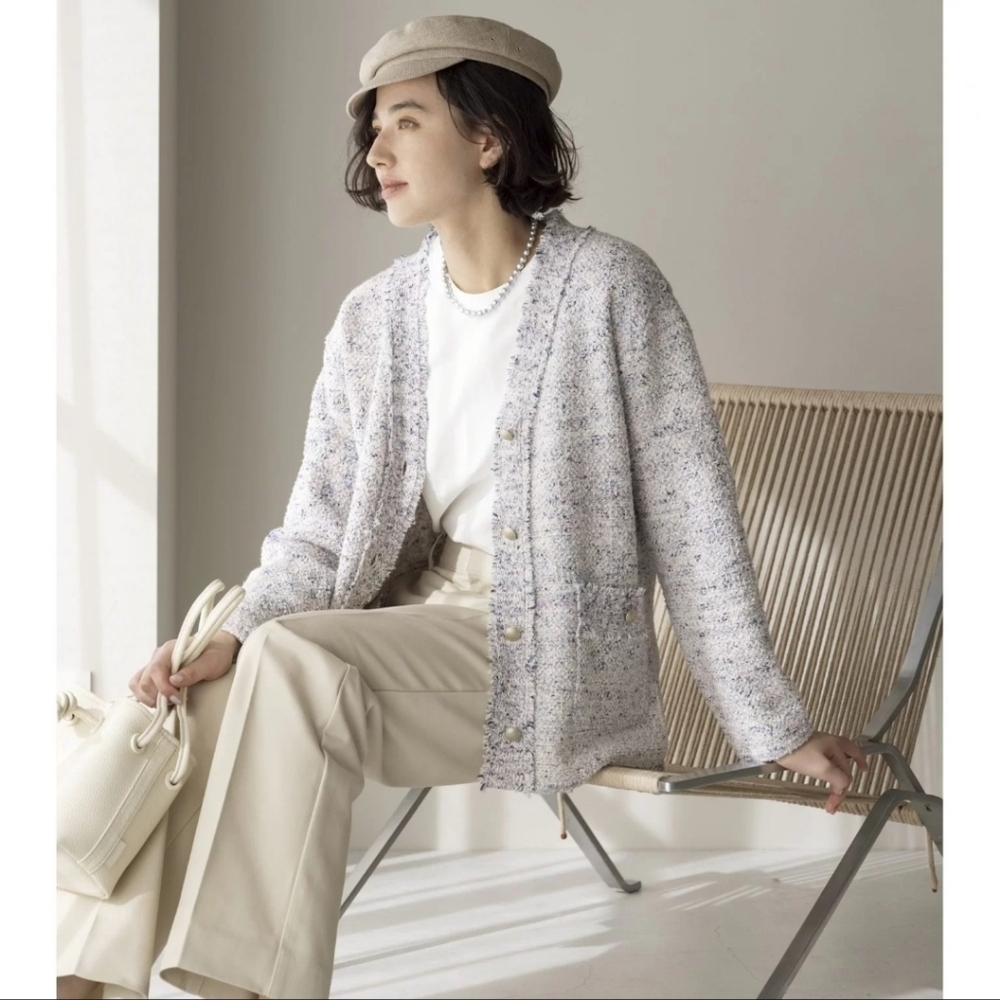 Suadeo Tweed Japan Made Cardigan Size EU 40 Large